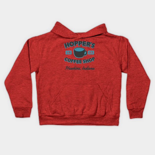 Hopper's Coffee Shop Kids Hoodie by sfcubed